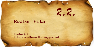Rodler Rita névjegykártya